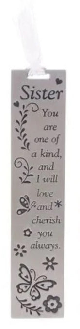 Sister Stainless Steel Bookmarks With Love